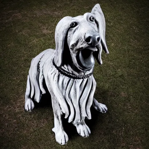 Prompt: , detailed conceptual photography statue of black bandana dogs