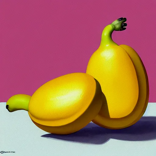 Image similar to goro fujita ilustration a real full juicy yellow bananas, painting by goro fujita, sharp focus, highly detailed, artstation