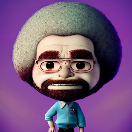 Prompt: an epic chibi comic book style portrait painting of bob ross, character design by mark ryden and pixar and hayao miyazaki, unreal 5, daz, hyperrealistic, octane render, cosplay, dynamic lighting, intricate detail, cinematic