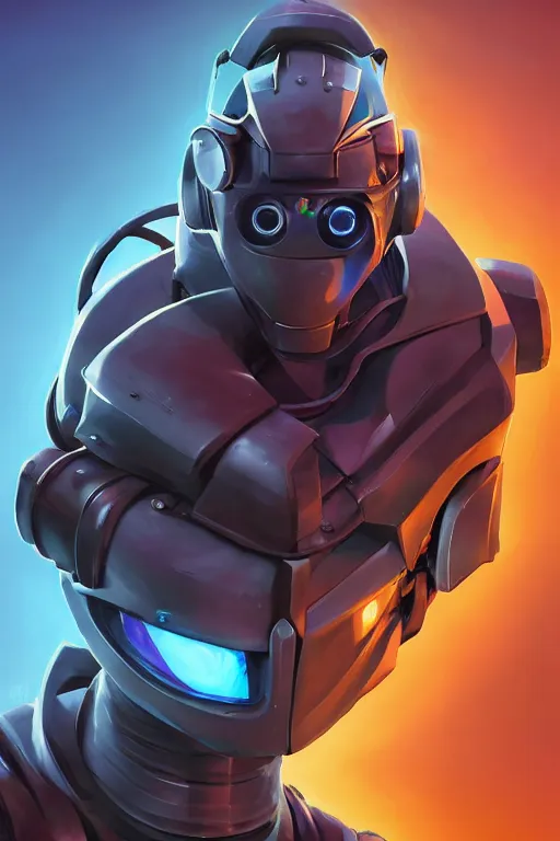 Image similar to epic mask helmet robot ninja portrait stylized as fornite style game design fanart by concept artist gervasio canda, behance hd by jesper ejsing, by rhads, makoto shinkai and lois van baarle, ilya kuvshinov, rossdraws global illumination radiating a glowing aura global illumination ray tracing hdr render in unreal engine 5