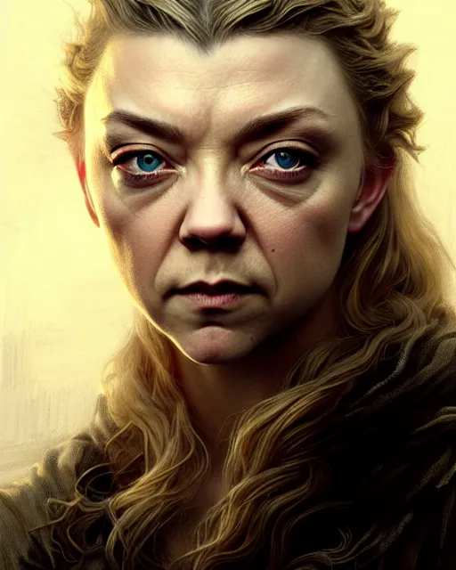 Image similar to natalie dormer, character portrait, portrait, close up, concept art, intricate details, highly detailed by greg rutkowski, michael whelan and gustave dore