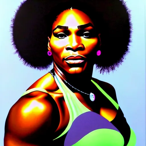 Image similar to serena williams portrait painting kehinde wiley