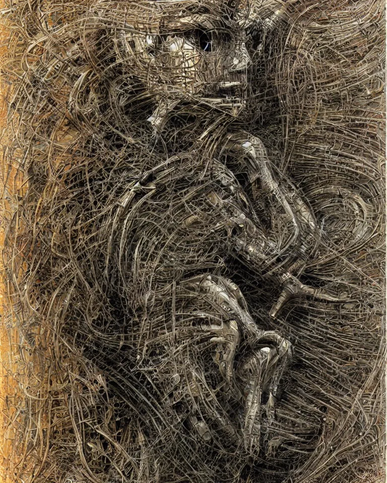 Prompt: photo of an alien by peter gric and hr giger