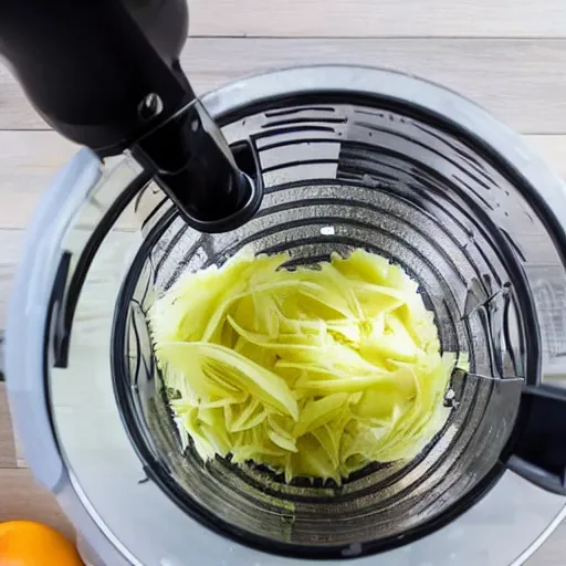 Image similar to fish being cut in a food processor