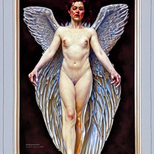 Image similar to portrait of a frost angel, by donato giancola and norman rockwell.