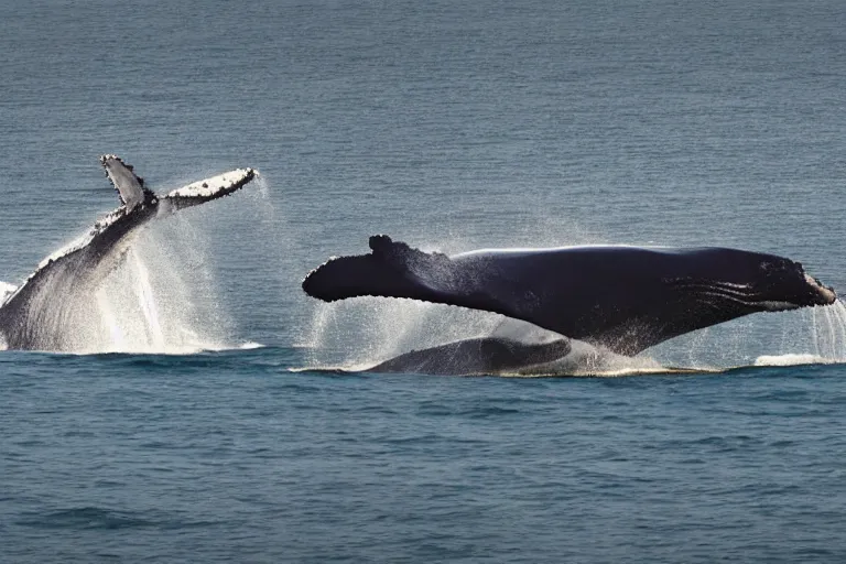 Prompt: a humpback whale flying over an nfl game ultra detailed realistic photograph cinematic lighting