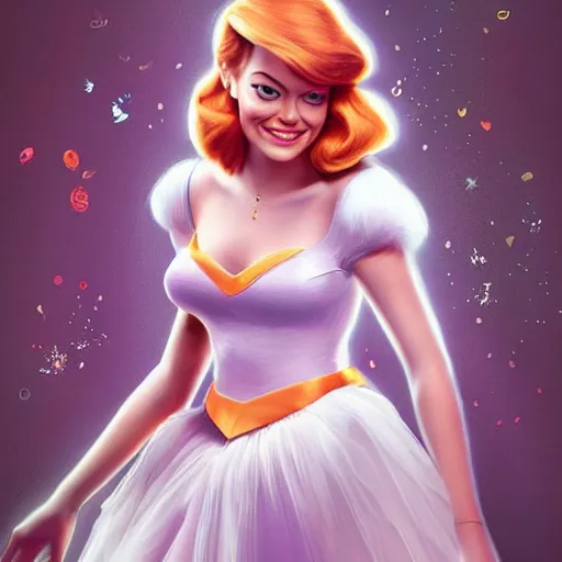 Prompt: full body portrait of Emma Stone as a Disney princess, professional studio lightening, volumetric lightening, photorealism