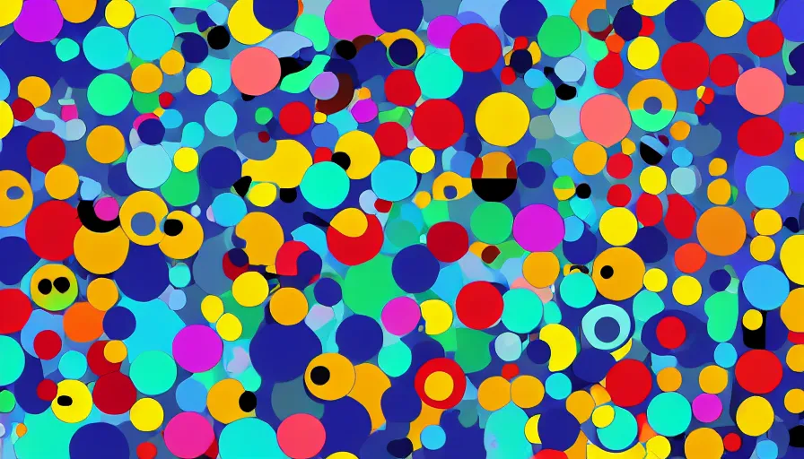 Image similar to twitter bot network pop art with symetric dots