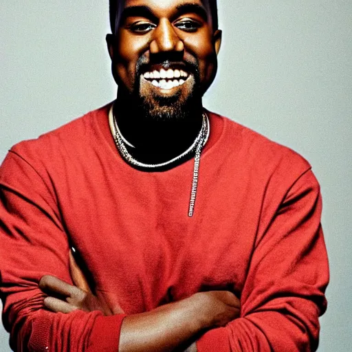 Image similar to Kanye West smiling and giving a thumbs up for a 1990s sitcom tv show, Studio Photograph, portrait C 12.0