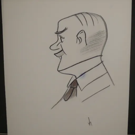 Image similar to milt kahl pencil sketch of adolf hitler warner brothers cartoon