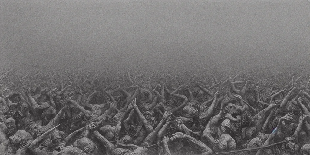 Prompt: capitol riot by zdzislaw beksinski, oil painting, 3 5 mm film grain