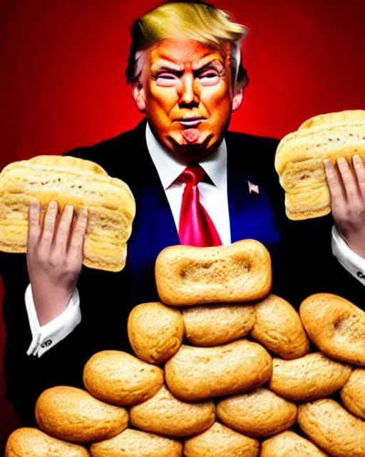 Image similar to donald trump made out of bread