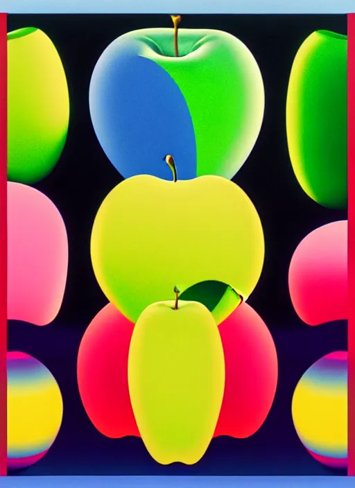 Prompt: apple by shusei nagaoka, kaws, david rudnick, airbrush on canvas, pastell colours, cell shaded, 8 k