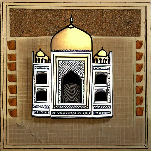 Image similar to a reconstruction of the cheese taj mahal made ot of cheese