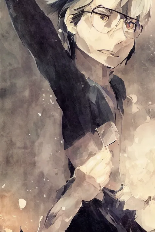 Image similar to young steve jobs as an anime villain, portrait, detailed, trending pixiv fanbox, by greg rutkowski abigail larson makoto shinkai takashi takeuchi studio ghibli jamie wyeth