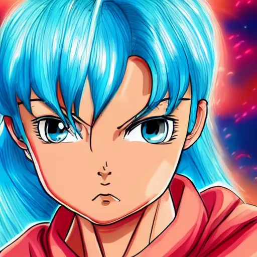 Image similar to fusion of chi - chi and bulma, digital art, high quality anime artstyle, intricate