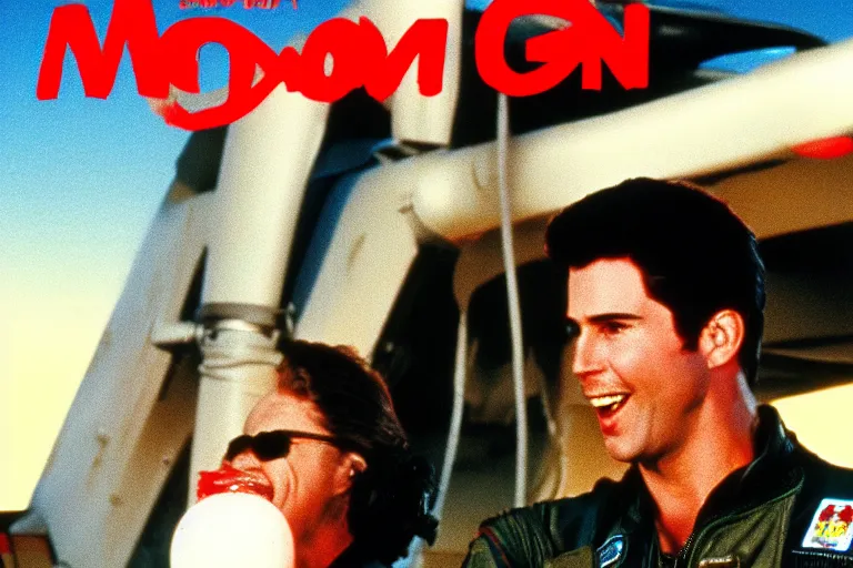 Image similar to ronald mcdonald in top gun ( 1 9 8 6 ), cinematic lighting, high contrast, 4 k hdr imax cinematography