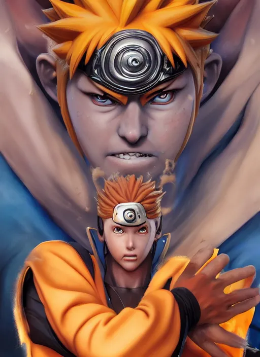 Prompt: ( ( ( hyperrealist cg an epic fantasy comic book style portrait painting of a naruto ) ) ) by thomas blackshear and matt stewart, fantasy, vibrant colors, photorealistic, octane render, unreal engine, dynamic lighting, perfect factions, very detailed faces, trending on artstation, poster, volumetric lighting, 4 k, award winning