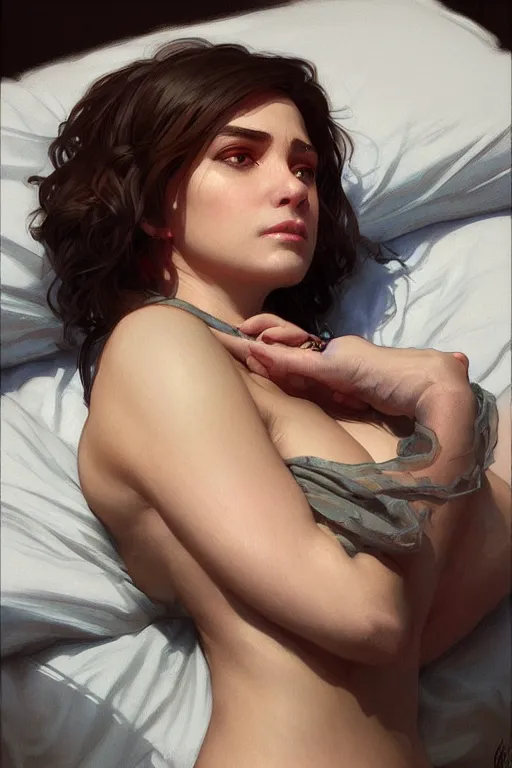 Image similar to groundhog drug addict lies on the bed, realistic portrait, highly detailed, digital painting, artstation, concept art, smooth, sharp focus, illustration, cinematic lighting, art by artgerm and greg rutkowski and alphonse mucha