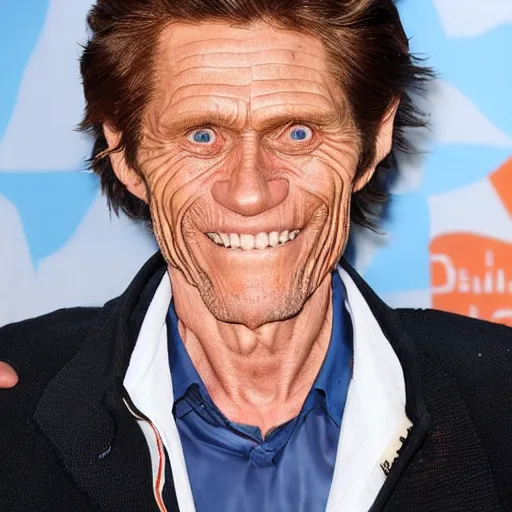 Prompt: willem dafoe and shark have a son