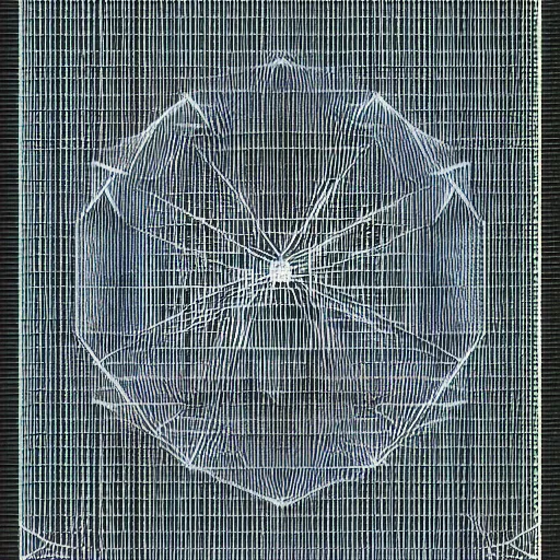 Image similar to geometry drawings with glitch effect medium shot of mysterious object digital illustration by tim doyle