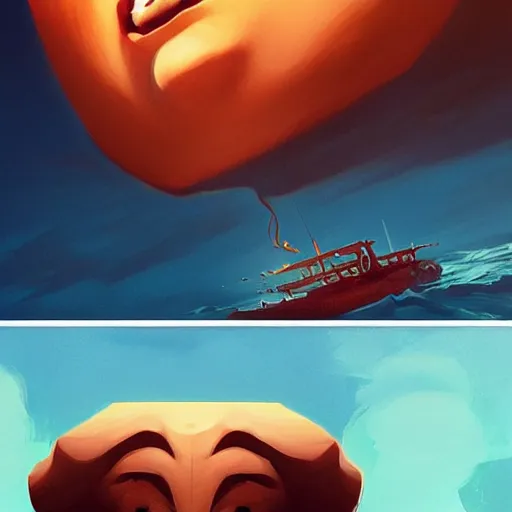 Image similar to face icon stylized minimalist the poseidon adventure 1 9 7 2, loftis, cory behance hd by jesper ejsing, by rhads, makoto shinkai and lois van baarle, ilya kuvshinov, rossdraws global illumination