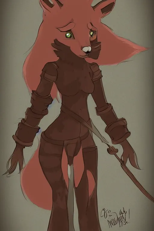 Image similar to a pretty medieval anthropomorphic fox with a fluffy tail, comic art, trending on furaffinity, cartoon, kawaii, backlighting, furry art!!!, cool shading, concept art