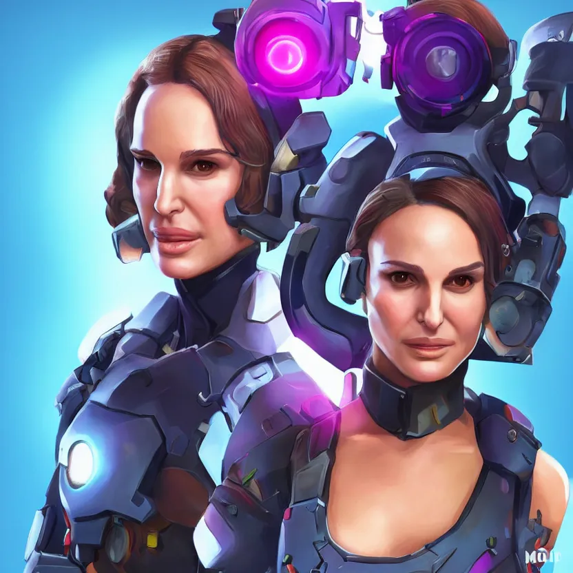 Image similar to natalie portman as an overwatch character, digital art in the style of Mad Dog Jones