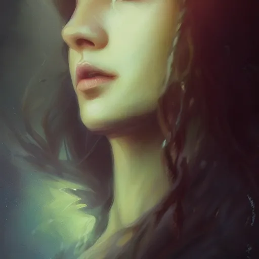 Image similar to elegant aerith gainsborough portrait, atmospheric lighting, painted, menacing, intricate, volumetric lighting, beautiful, rich deep colours masterpiece, golden hour, golden ratio, sharp focus, ultra detailed, by leesha hannigan, ross tran, thierry doizon, kai carpenter, ignacio fernandez rios