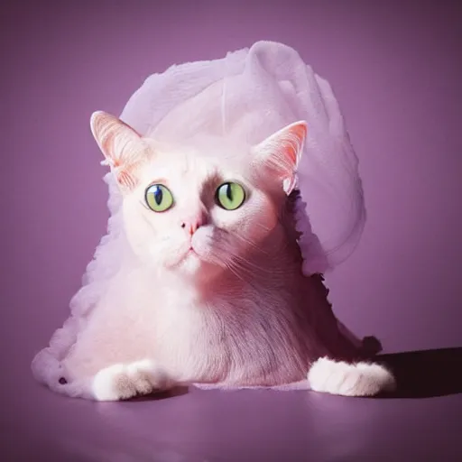 Image similar to a jellyfish - cat - hybrid, animal photography