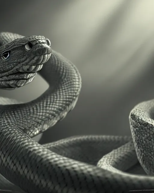 Prompt: super cute snake libertarian, hyper realism, cinematic, volumetric lighting, intricate complexity, extremely detailed,