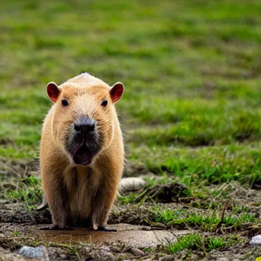 Prompt: capybara in a trench coat