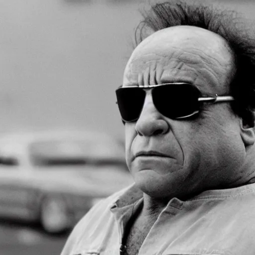 Prompt: Danny Devito as The Terminator, cinematic, Eastman 5384 film