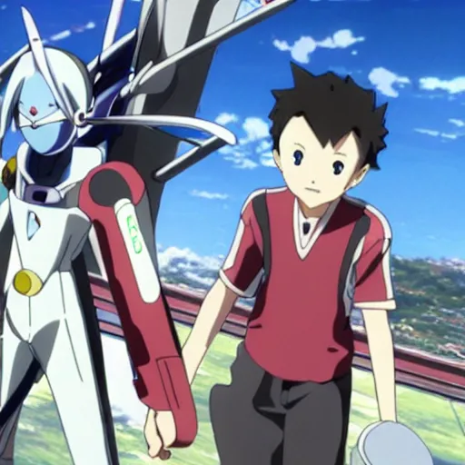 Image similar to still from the anime eureka seven, cinematic