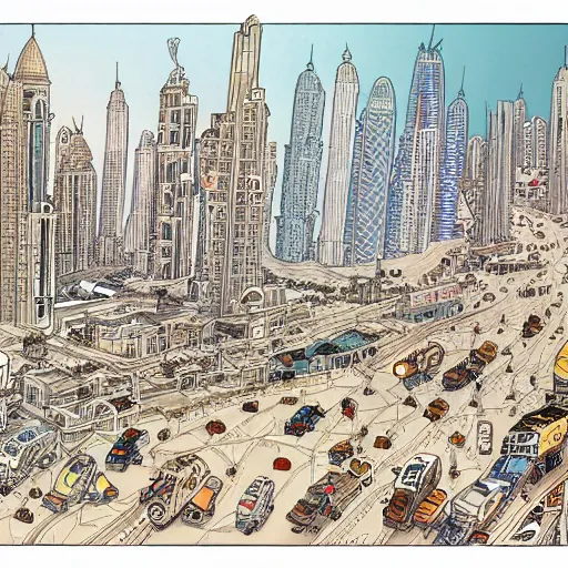 Image similar to gta : dubai, by mattias adolfsson