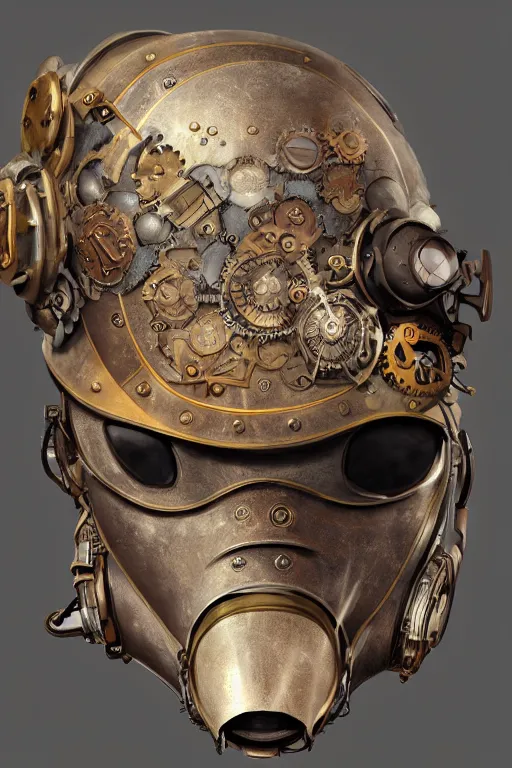 Image similar to steampunk helmet fantasy art mask robot ninja stylized digital illustration sharp focus, elegant intricate digital painting artstation concept art global illumination ray tracing advanced technology chaykin howard and campionpascale and cooke darwyn and davis jack