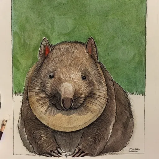 Prompt: a wombat in the style of Carl larsson