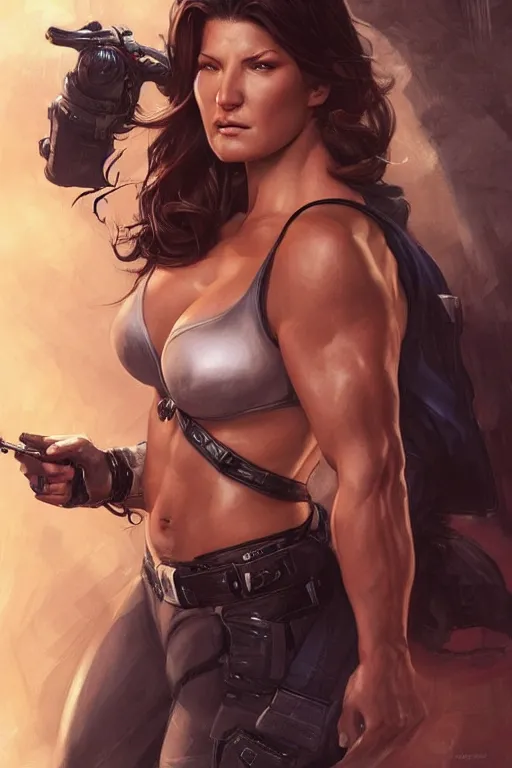 Image similar to Gina Carano as a heroine, digital painting, artstation, concept art, smooth, sharp focus, illustration, art by artgerm and donato giancola and Joseph Christian Leyendecker, Ross Tran, WLOP