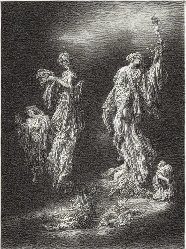 Prompt: “An engraving of an aesthetic McDonald’s, by Gustave Dore”