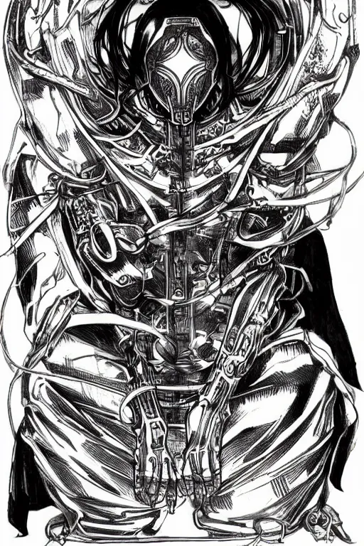 Prompt: orthodox icon, cyborg, ultra detailed, miura kentaro style, tsutomu nihei style,