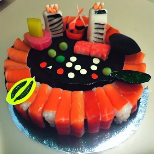 Image similar to sushi birthday cake