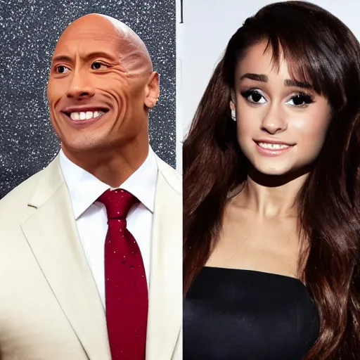 Image similar to dwayne johnson ariana grande