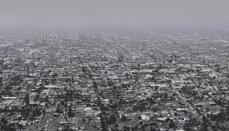 Image similar to a matte painting of los angeles by robin guthrie