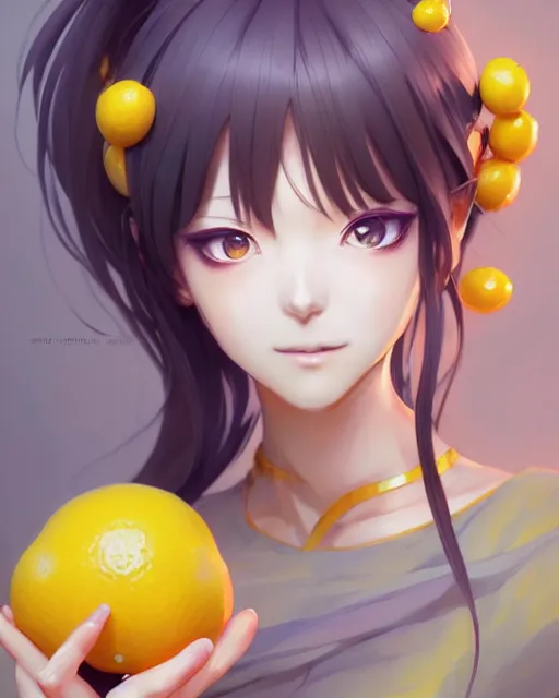Image similar to character concept art of an anime goddess of lemons | | cute - fine - face, pretty face, realistic shaded perfect face, fine details by stanley artgerm lau, wlop, rossdraws, james jean, andrei riabovitchev, marc simonetti, and sakimichan, tranding on artstation