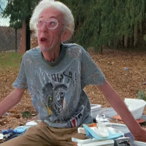 Image similar to film still of harvey wienstien in trash humpers 2 ( 2 0 2 3 )