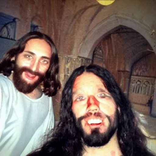 Image similar to Jesus takes a selfie with the devil