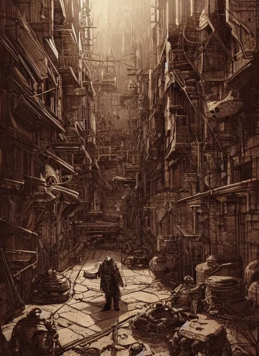 Image similar to Shin :: Dorohedoro, Dynamic lighting, cinematic, establishing shot, extremely high detail, photo realistic, cinematic lighting, pen and ink, intricate line drawings, post processed, concept art, artstation, matte painting, style by Raphael Lacoste, Eddie Mendoza, Q Hayashida