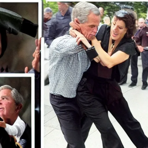 Prompt: abby martin punching george w bush in the face