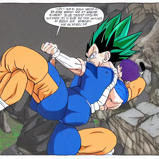 Image similar to Vegeta giving Yamcha a piggyback ride at Kamis lookout, Hyperdetailed, 108 megapixels