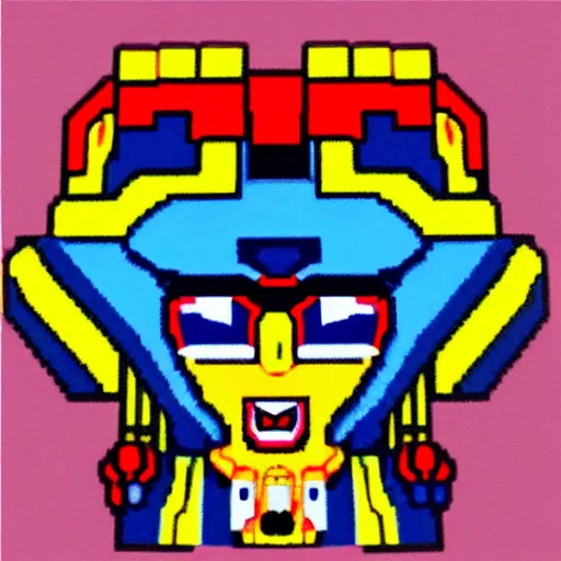 Image similar to full portrait painting of voltes v, pixel art 8 x 8.